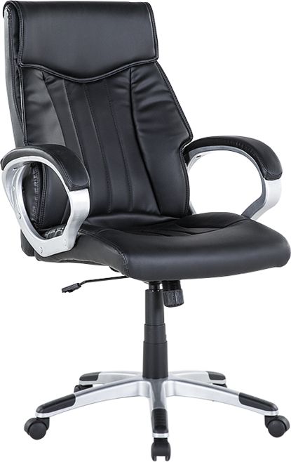 Krzeslo biurowe Shumee Fotel biurowy regulowany ekoskora czarny TRIUMPH 46110 (4260580935772) datorkrēsls, spēļukrēsls