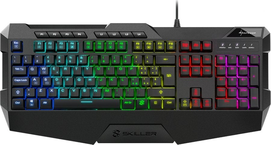 IT layout - Sharkoon SKILLER SGK5, gaming keyboard (black, rubber dome) klaviatūra