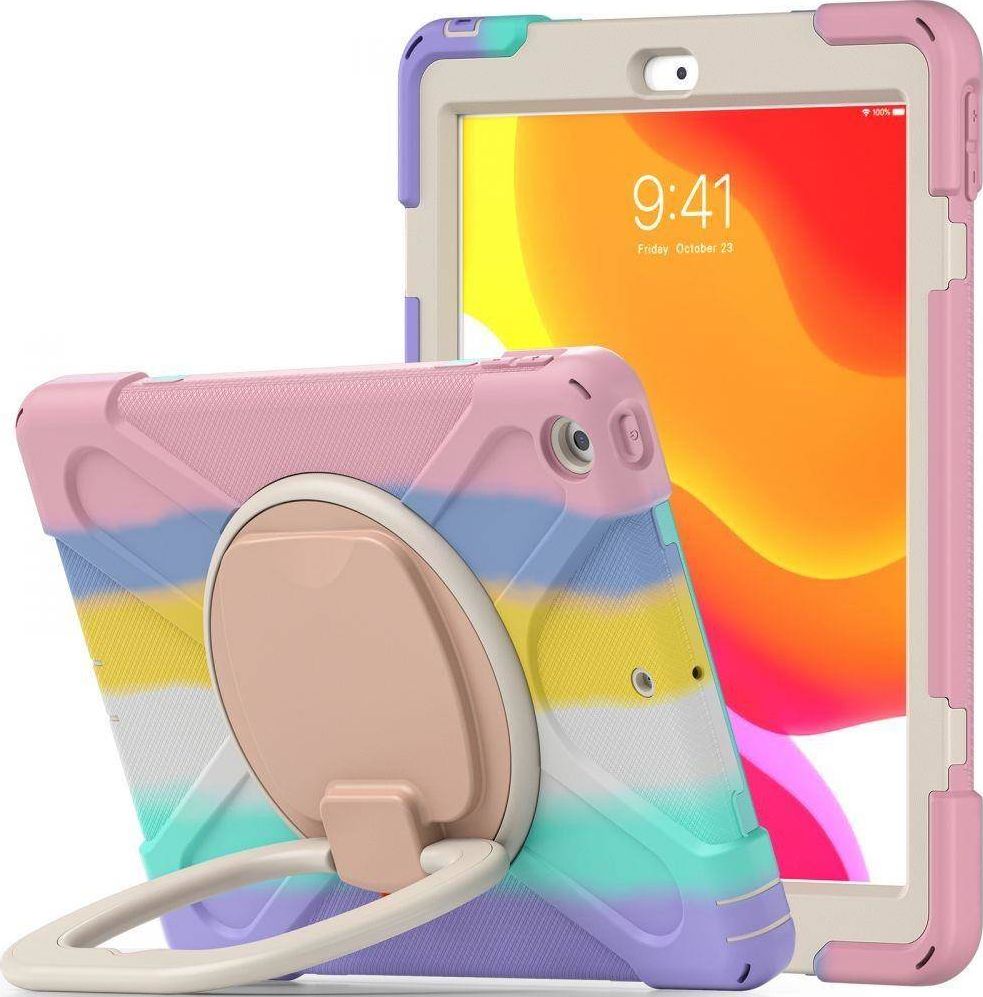 Etui na tablet Tech-Protect Etui Tech-protect X-armor Apple iPad 10.2 2019/2020 (7. i 8. generacji) Baby Color THP600BBC (9589046917417) planšetdatora soma