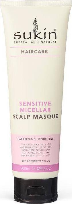 Sukin SUKIN, Sensitive Micellar Delikatna micelarna maska do skory glowy i wlosow, 200 ml SUK09303 (9327693009303)