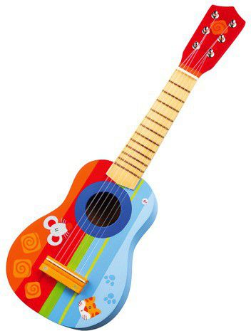 Sevi Kolorowa, drewniana gitara z myszka i kotkiem (82012) 82012 (8003444820120)
