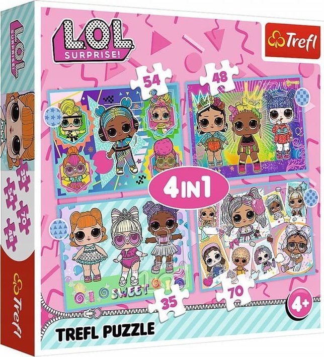 Trefl Puzzle 4in1 Meet the LOL Surprise Dolls puzle, puzzle