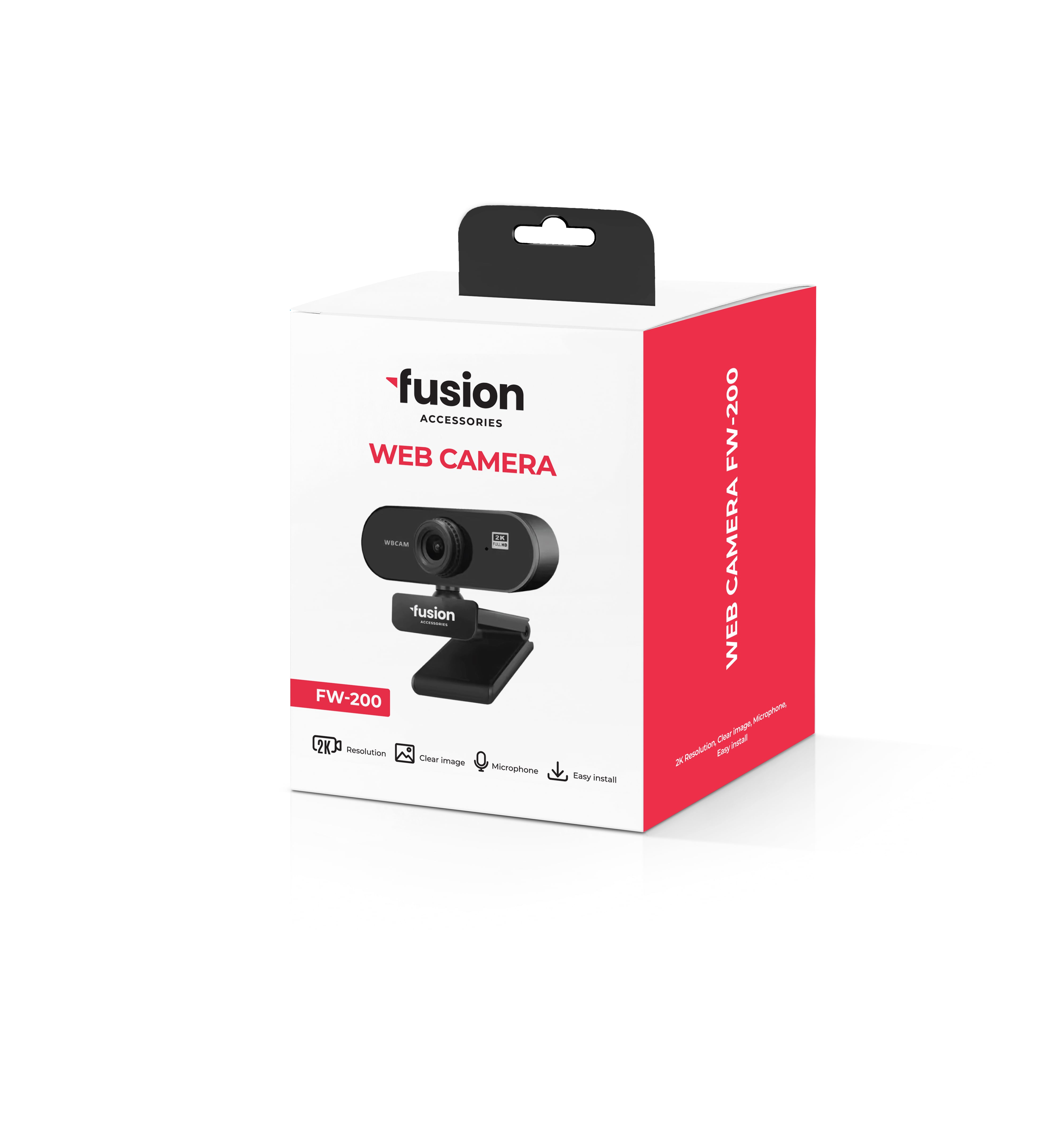 Fusion FW-200 WEB kamera USB 2.0 | 2160p | HD mikrofons| melna FW-200 (4752243050699) web kamera