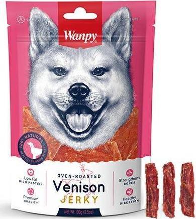 Wanpy Wanpy Pies 100g Venison JerkyKawalki Dziczyzny WP81277/p (6927749812777)