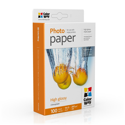 ColorWay Photo Paper PG2601004R Glossy, White, 10 x 15 cm, 260 g/m papīrs