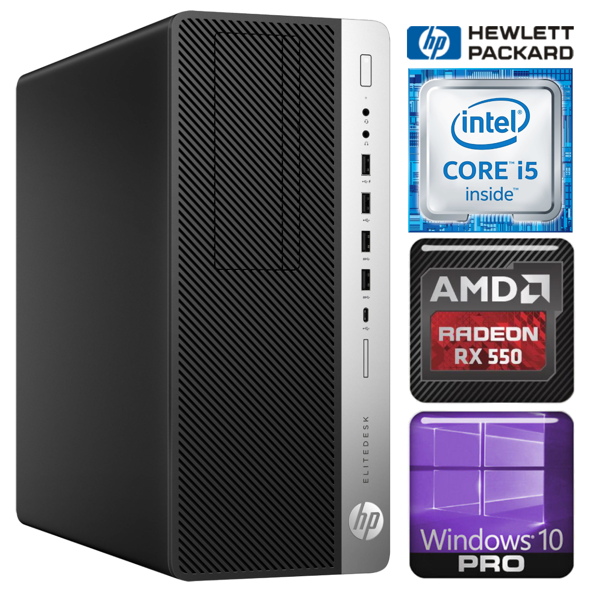 HP 800 G3 Tower i5-7500 8GB 1TB SSD M.2 NVME RX550 4GB WIN10Pro RW34658 (EAN411534658)