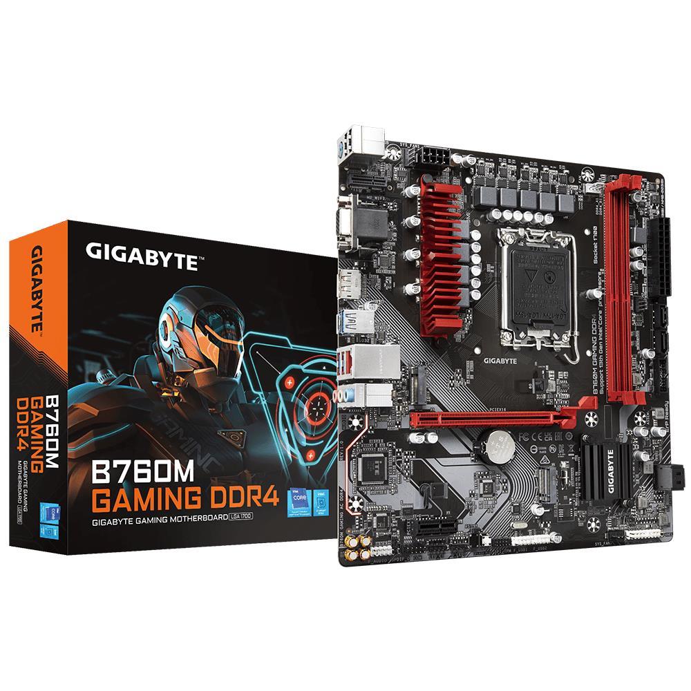 Mainboard|GIGABYTE|Intel B760 Express|LGA1700|Micro-ATX|Memory DDR4|Memory slots 2|1xPCI-Express 3.0 1x|1xPCI-Express 4.0 16x|2xM.2|1x15pin  pamatplate, mātesplate