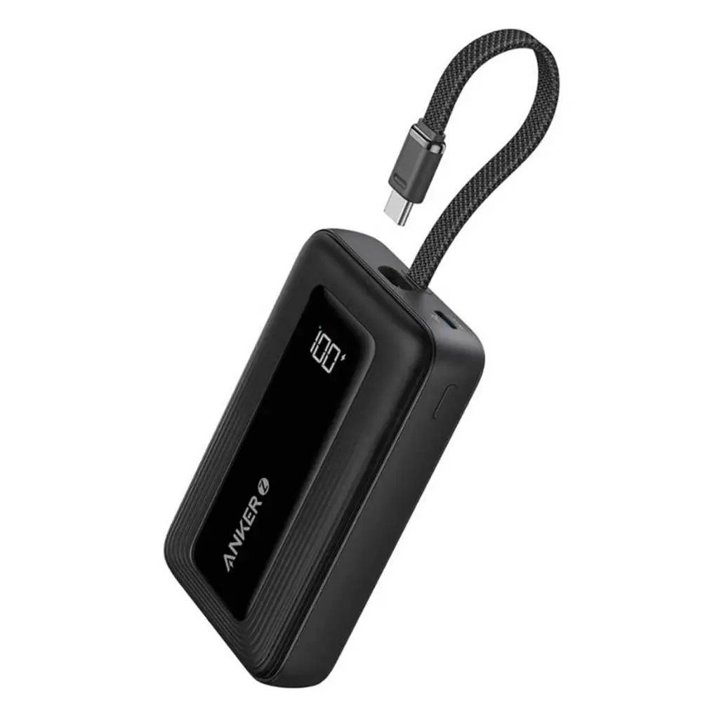 Anker Power Bank with Built-In USB-C Cable | A1688H11 | 10000 mAh | Black Powerbank, mobilā uzlādes iekārta