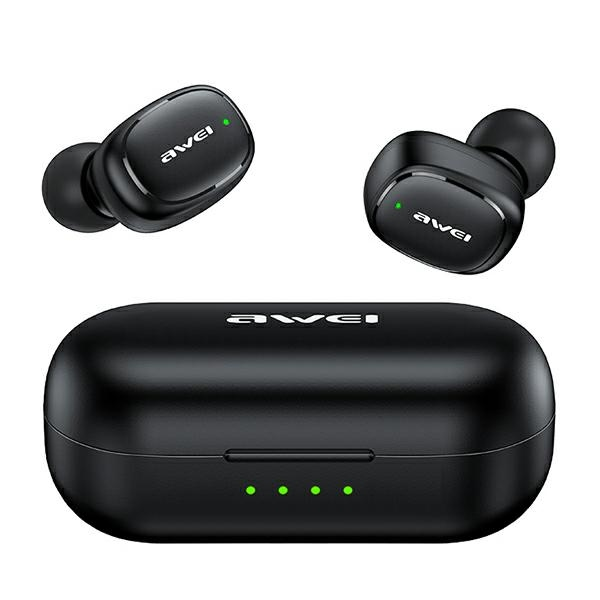 AWEI słuchawki Bluetooth 5.1 T13 Pro TWS + stacja dokująca czarny|black T13 Pro B (6954284001823) austiņas