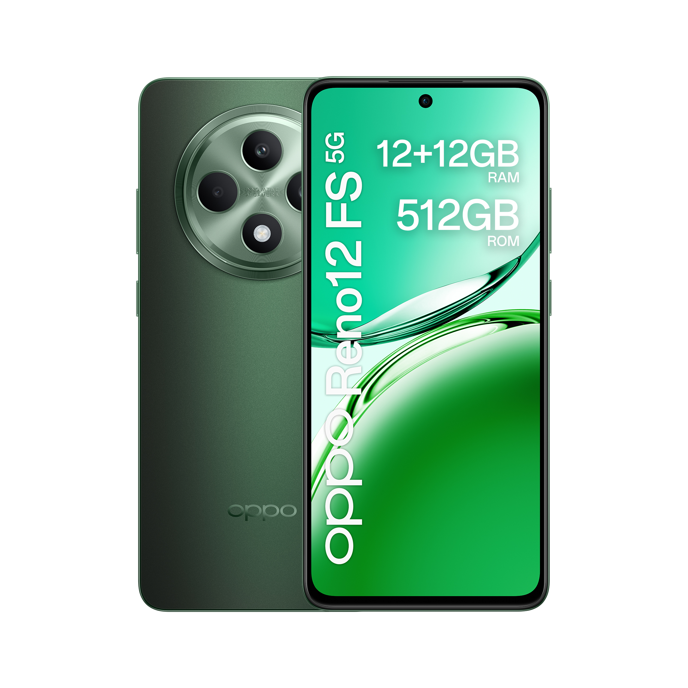 OPPO RENO 12 FS 12+512GB DS 5G BLACK GREEN OEM 6932169349710 (6932169349710) Mobilais Telefons