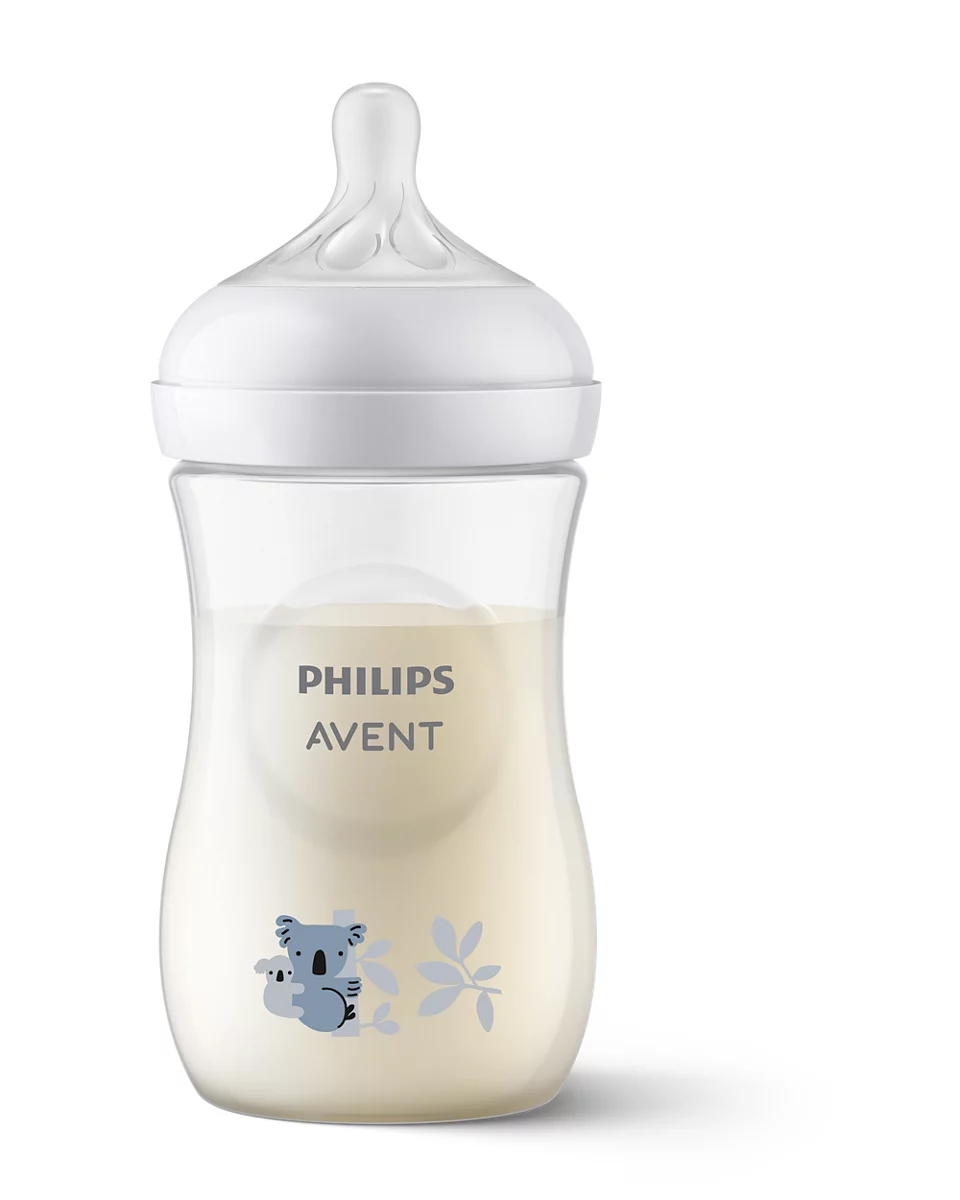 Philips Avent Natural Response barošanas pudelīte Koala 260 ml, lēnas plūsmas knupītis, 1m+ SCY903/67 piederumi bērnu barošanai