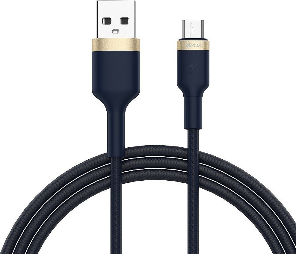 Kabel USB Vayox USB-A - microUSB 1 m Granatowy (BX11034) BX11034 (5902689077593) USB kabelis