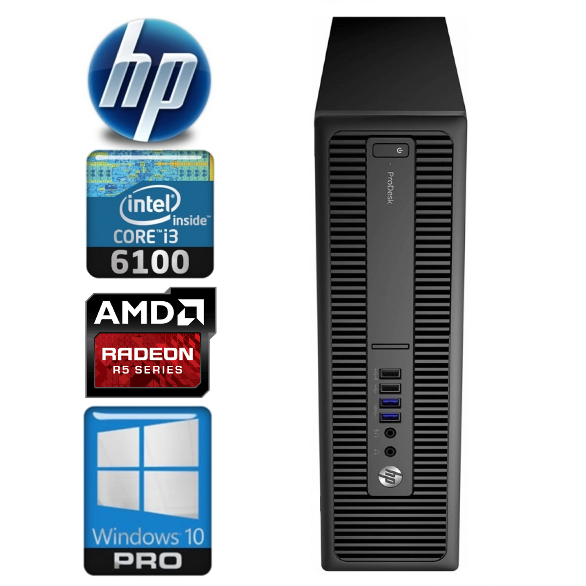 HP 600 G2 SFF i3-6100 8GB 256SSD+2TB R5-340 2GB WIN10Pro RW35765 (EAN411535765)