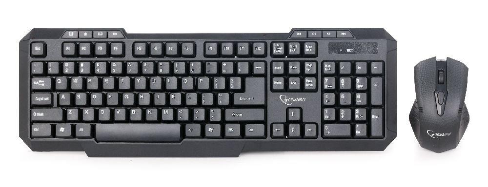 Gembird KBS-WM-02 keyboard RF Wireless QWERTY US English Black klaviatūra