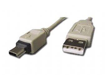 Gembird Mini-USB cable, 0.9m (white) USB kabelis