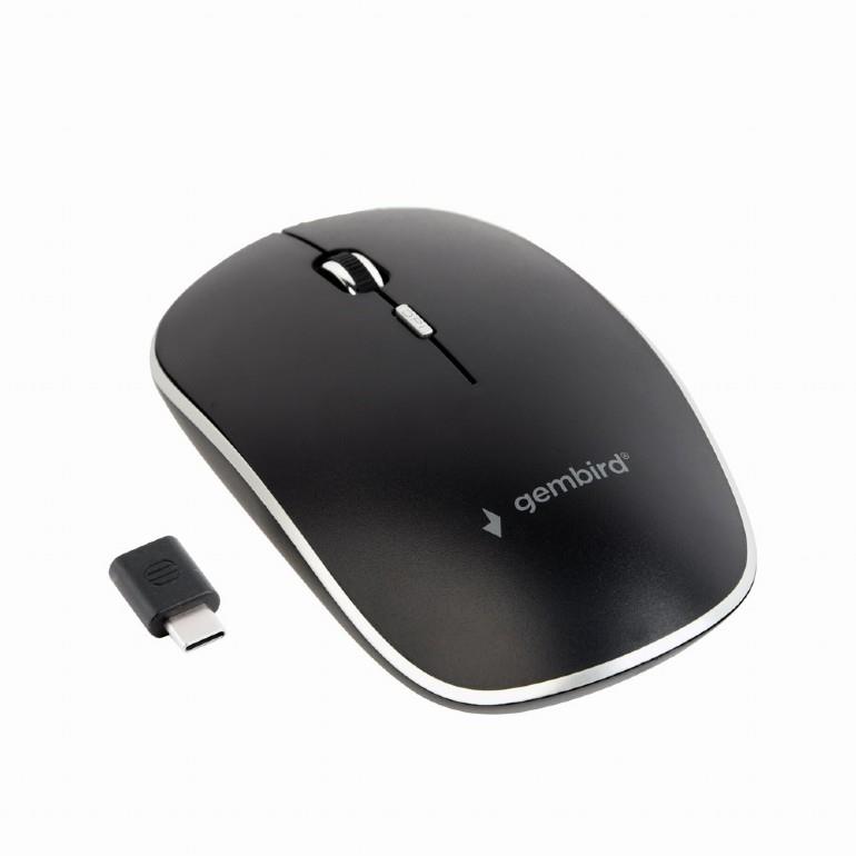 Gembird Silent Wireless Optical Type-C Mouse Black Datora pele