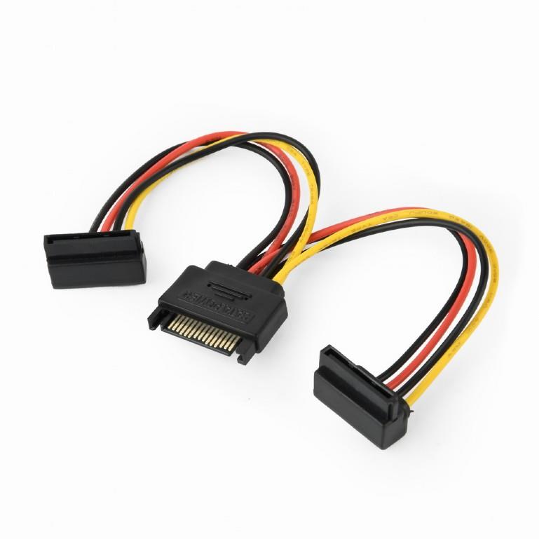 Gembird cable power SATA 15 pin -> 2x SATA HDD (angled connectors) kabelis datoram