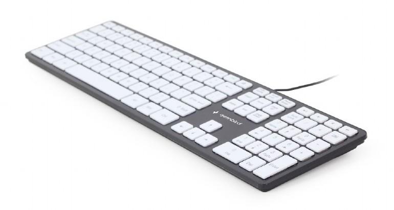 Keyboard X-slim USB black-white klaviatūra