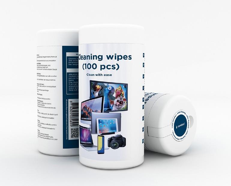 Gembird Alcohol Screen Cleaning Wipes 100pcs tīrīšanas līdzeklis