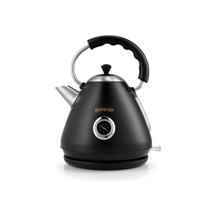 Gorenje Kettle K17CLBK Electric, 2200 W, 1.7 L, Plastic and metal, Black, 360° rotational base 3838782168895 Elektriskā Tējkanna