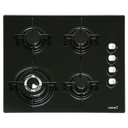 CATA | Hob | CI 631 A/A 08041412 | Gas on glass | Number of burners/cooking zones 4 | Rotary knobs | Black plīts virsma