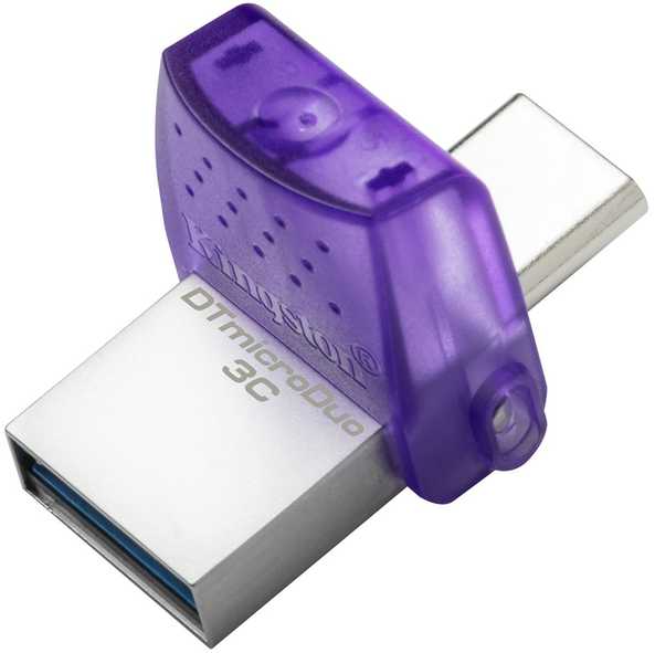 Kingston | DataTraveler | DT Micro Duo 3C | 256 GB | USB Type-C and Type-A | Purple USB Flash atmiņa