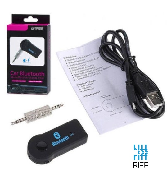 Riff BT-X5 Car FM Bluetooth Transmiteris ar 3.5mm Audio pieslēgumu + Mikrofona savienojumu Melna FM transmiteris