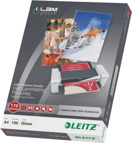 Leitz Folia do laminacji na goraco iLAM A4, UDT, 100szt. (10K273D) 10K273D (4002432397679) laminators