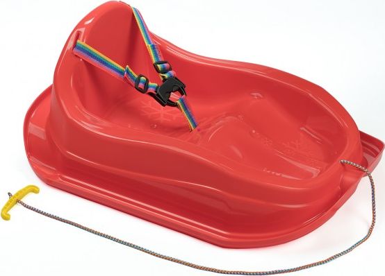 Marmat Mini Bobek sled with backrest and harness red