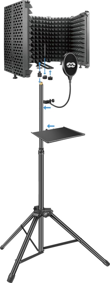 Mozos Zestaw Kabina akustyczna + statyw + pop filtr MSHIELD-CABIN-SET Mikrofons