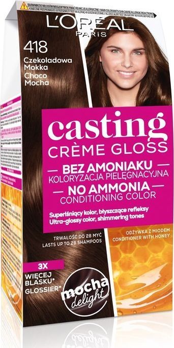 L'Oreal Paris Casting Creme Gloss Krem koloryzujacy nr 418 Czekoladowa Mokka 1op. 3600523979608 (3600523979608)