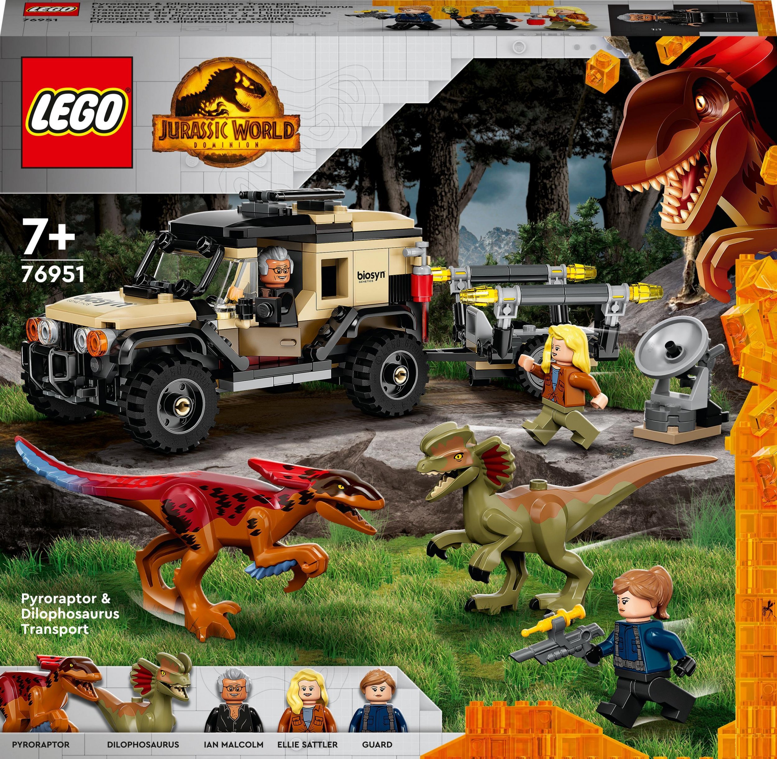 LEGO Jurassic World 76951 Pyroraptor & Dilophosaurus Transport LEGO konstruktors