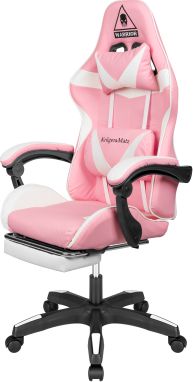 Fotel Kruger&Matz GX-150 rozowo-bialy KM0790-P (5901890068635) datorkrēsls, spēļukrēsls