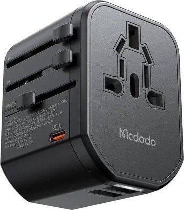 Universal wall charger Mcdodo EU|US|AU|UK CP-3471, PD 20W (black) iekārtas lādētājs