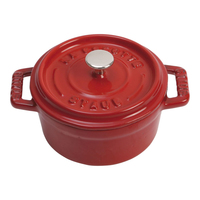 Staub Mini Round Cast Iron Pot - 250 ml, Red Pannas un katli