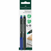 FABER-CASTELL Marker Multimark permanent F bl/sw 2x BK