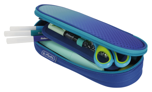 Herlitz Faulenzer Etui Dip Dye Blue/Turquoise Skolas somas un penāļi