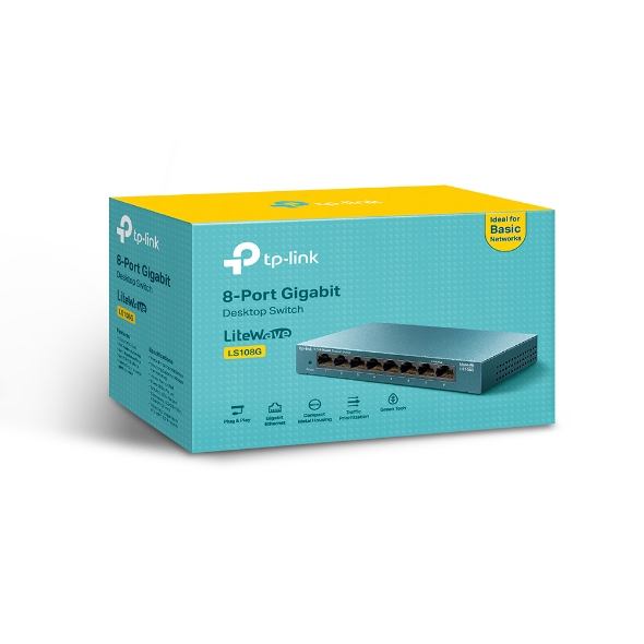 TP-LINK LS108G Unmanaged Gigabit Ethernet (10/100/1000) Blue komutators