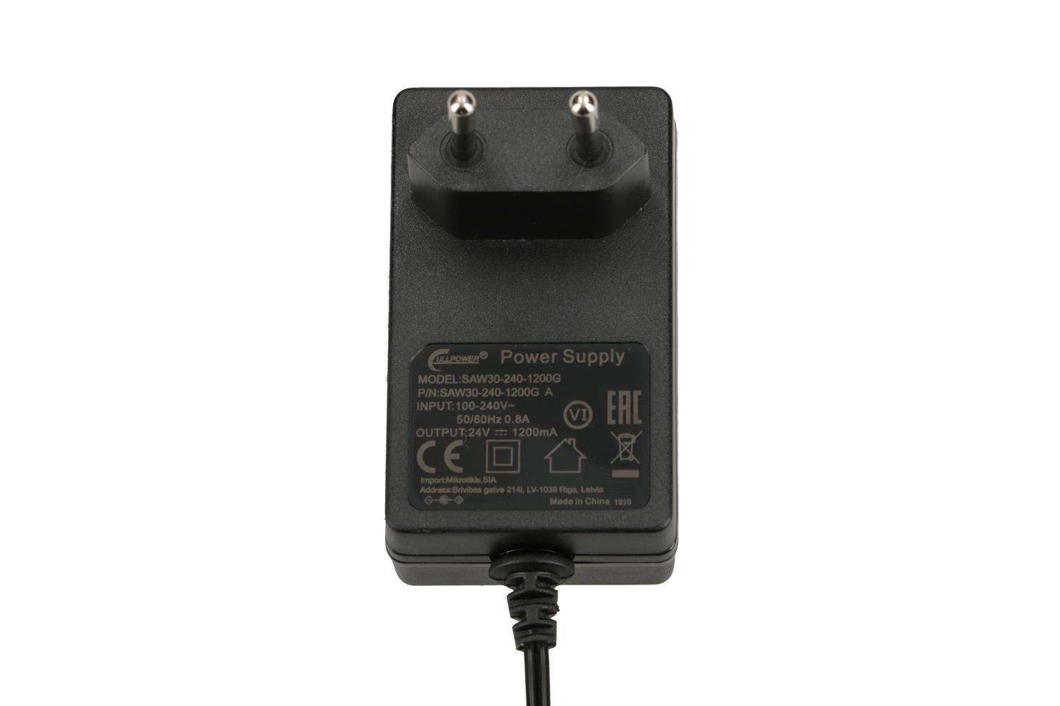 MikroTik 24v 1.2A power supply,  straight plug  (with EU or US  5704174236689 datortīklu aksesuārs
