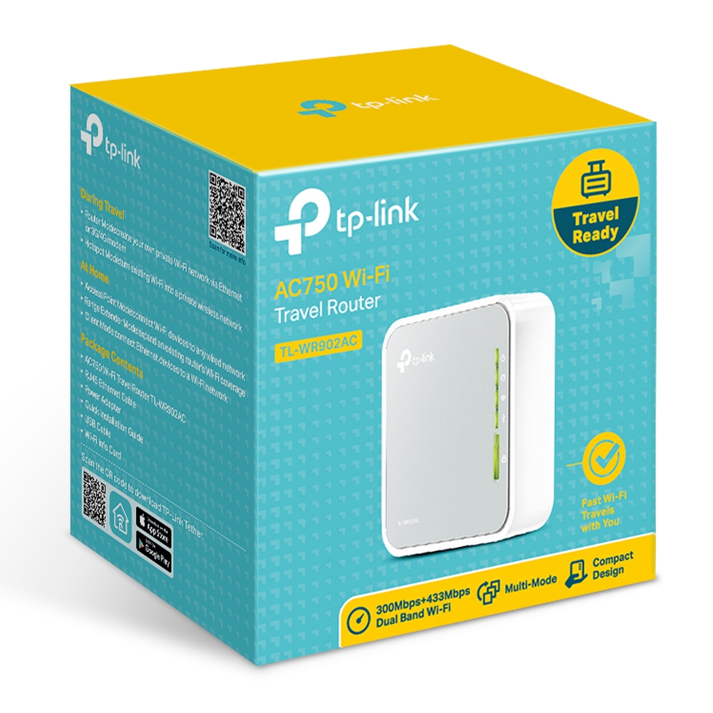 TP-LINK TL-WR902AC - AC750 Mini Pocket Wi-Fi Router Rūteris