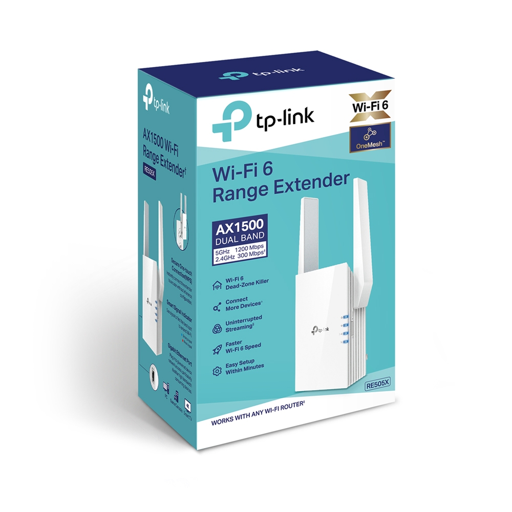 TP-LINK Extender  RE505X 802.11ax, 2.4GHz/5GHz, 300+1200 Mbit/s Access point