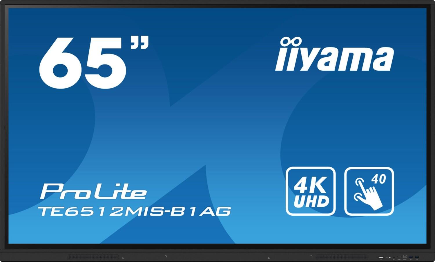 IIYAMA TE6512MIS-B1AG 65inch iiWare10 publiskie, komerciālie info ekrāni