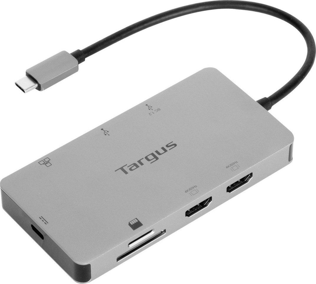 TARGUS® USB-C™ UNIVERSAL DUAL HDMI 4K DOCKING STATION WITH 100W POWER DELIVERY PASS-THRU dock stacijas HDD adapteri