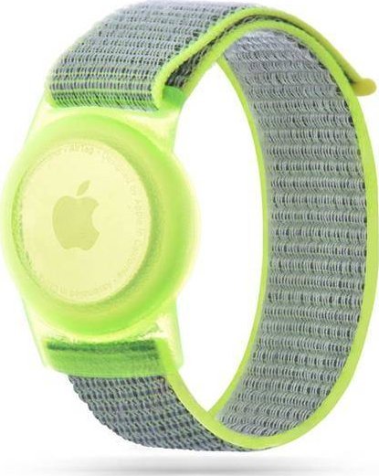 Tech-Protect NYLON FOR KIDS APPLE AIRTAG LIME aksesuārs mobilajiem telefoniem