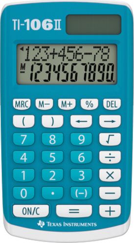 Kalkulator Texas Instruments kalkulator 106 II 8,9 x 18 x 2 cm niebieski/bialy twm_974402 (3243480006590) biroja tehnikas aksesuāri