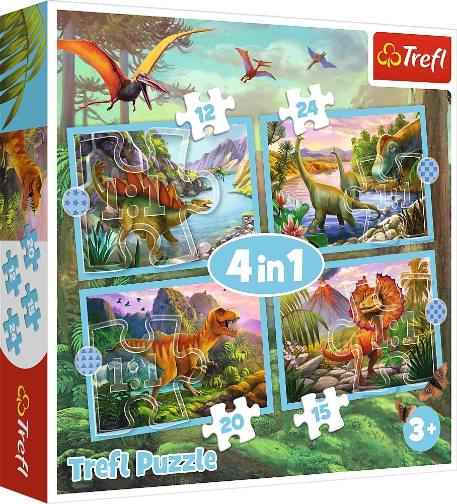 Trefl Puzzle 4in1 Unique dinosaurs puzle, puzzle