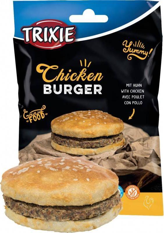 Trixie Chicken Burger, przysmak dla psa, 9 cm, 140 g, kurczak i skora naturalna TX-31505 (4053032439382)