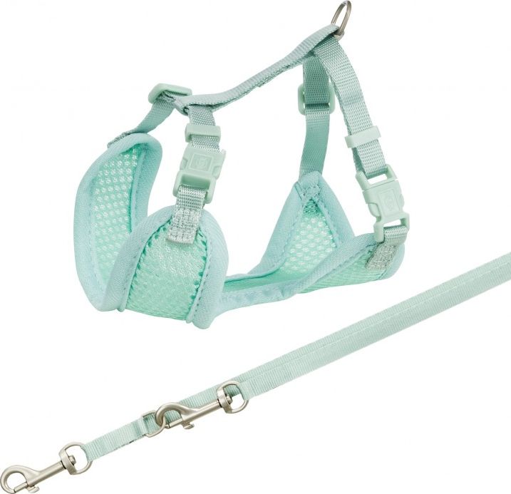 Trixie Puppy Soft Harness with Leash Junior, 26-34 cm/10 mm, 2.00 m, Mint