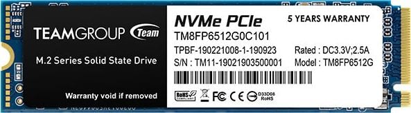 Team Group MP33 M.2 512 GB PCI Express 3.0 3D NAND NVMe SSD disks