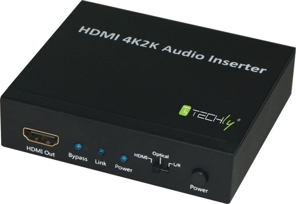Techly HDMI 2K4K AUDIO INSERTER HDMI/TOSLINK/AUDIO STEREO L/R dock stacijas HDD adapteri